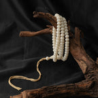 Buddha3bodhi 6.4mm*9mm White Jade Bodhi 108 Bead Mala Bodhi Seed Prayer Beads