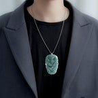 Natural Blue Water Jadeite Dragon Pendant – A-Grade Jade, S925 Silver Setting, Powerful Zodiac Dragon Talisman