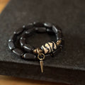 Double-Layer Ebony Wood Bracelet for Protection, Strength & Wisdom