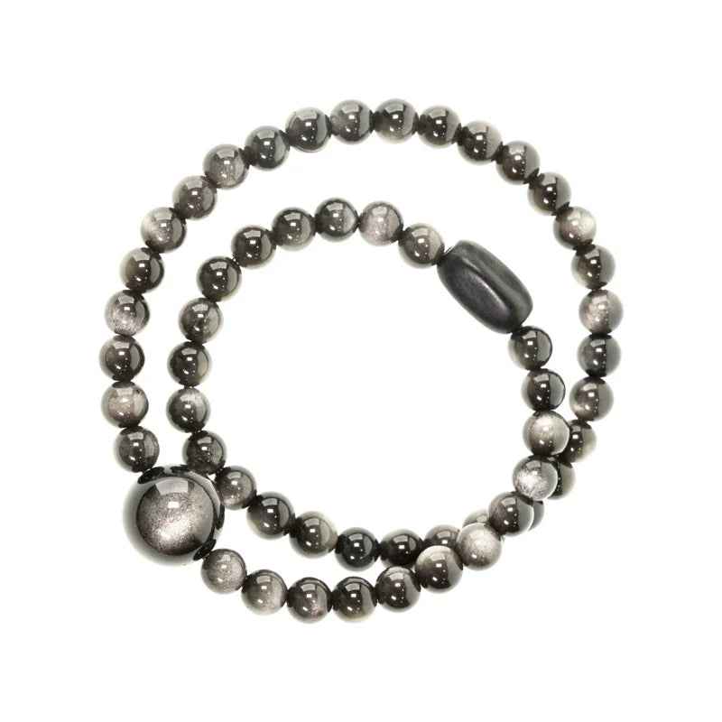 Cat’s Eye Silver Obsidian Couple Bracelets – For Inner Strength & Connection