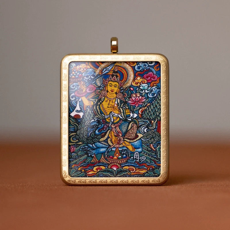 Tibetan Thangka  Amulet Talisman Pendant Necklace (35mm*45mm)