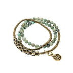 Turquoise Multi-circle Bracelet Handmade Copper Ornaments Energy Bracelet for Men and Women