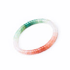 Natural Red Agate & Green Strawberry Quartz Gradient Multi-Gemstone Thin Slice Bracelet