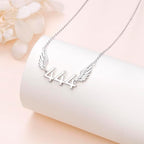 Angel Number 444 Necklace Angel Wings Lucky Number Clavicle Chain Necklace for Women