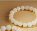 Natural White Jade Bodhi Bead Bracelet Buddhist  Beads