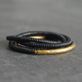 Ebony Wood & Brass Protection Bracelet – Multi-Layer Beads for Strength & Stability