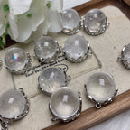 Natural Clear Quartz Charm with Silver Setting – DIY Jewelry Making Accessory