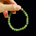 Women’s Genuine Aged Green Hetian Jade Bamboo Bracelet– Handcrafted Jade Jewelry
