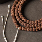 Natural Rudraksha Coiled Dragon Pattern 108 Mala Beads Prayer Beads