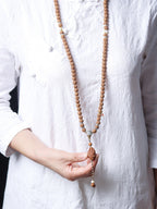 Tibetan Dragon Vein "Exploding"Texture Rudraksha 108 Mala Beads Bracelet