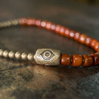 Tibetan Handmade Double-Wrap Yak Bone & Brass Dzi Bead Bracelet · Sacred Strength, Grounded Spirit