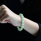 Natural Burmese A-Grade Jadeite Round Bead Bracelet – 13mm Beads, Spiritual Healing & Protection