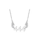 Angel Number 444 Necklace Angel Wings Lucky Number Clavicle Chain Necklace for Women