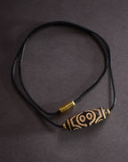Tibetan Nine-Eyed Beads Pendant Unisex Dzi Beads Necklace