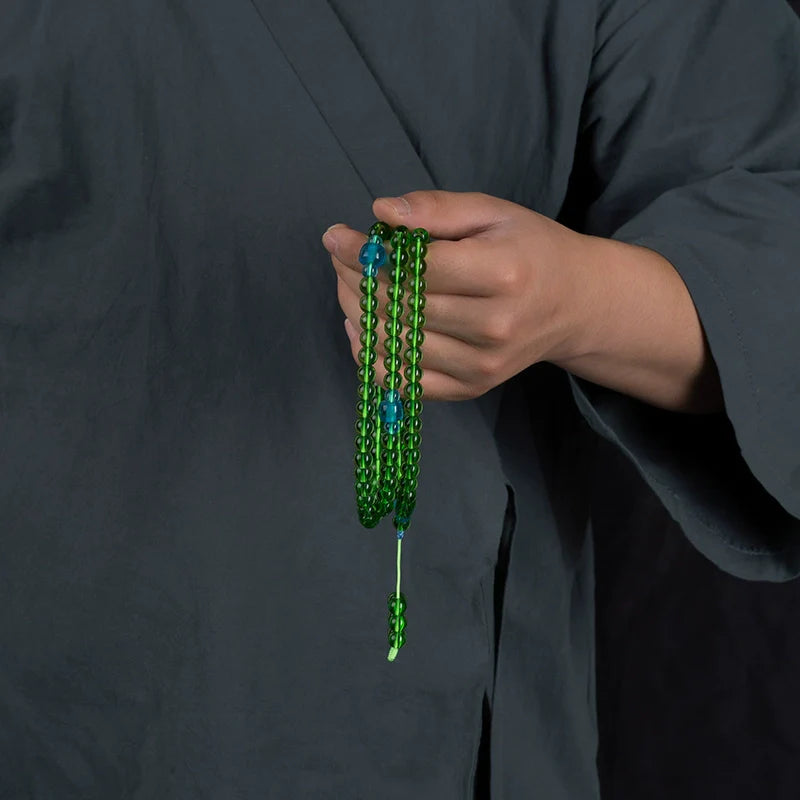 Buddha3bodhi 8mm Natural Green Agate 108 Bead Mala High Quality Bracelet Prayer Beads