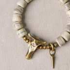 Tibetan Handmade Yak Bone & Brass Bull Head Bracelet · Strength and Spirit