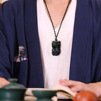 Black Green Jade Pixiu Pendant – Symbol of Wealth and Protection