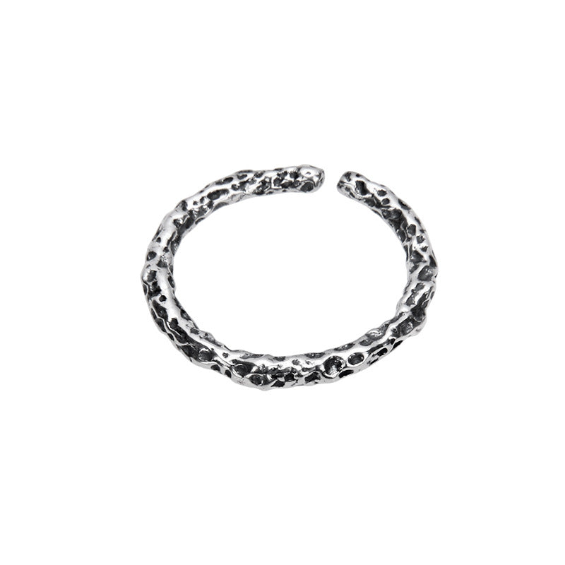 925 Sterling Silver Irregular Wrinkle Ring