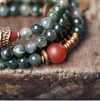 Vintage Multi-Layer Agate Bead Bracelet Buddhist Bracelet for Women