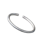 999 Pure Silver Open Cuff Bangle with Heart Sutra Design