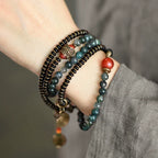 Vintage Multi-Layer Agate Bead Bracelet Buddhist Bracelet for Women