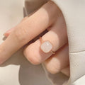 S925 Sterling Silver Hetian Jade & Agate Cube Ring – Adjustable Design