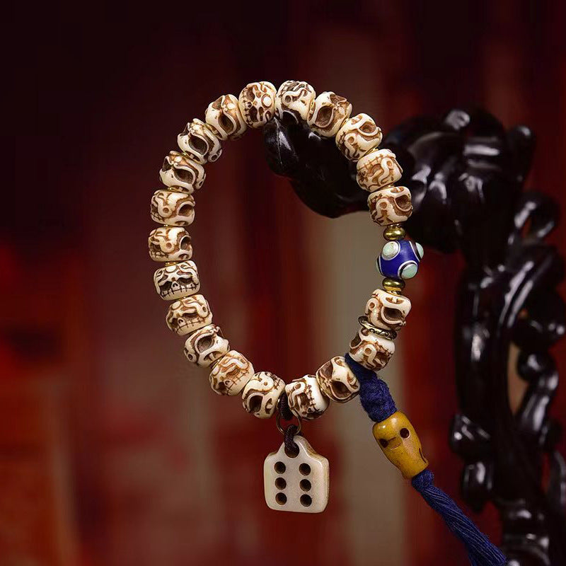Tibet Bone Bracelet Double-sided Engraved Dapeng Bird Men's Bracelet