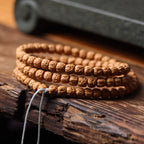Premium Tibetan Buddha Hand Rudraksha Bodhi 108 Mala – Unisex Bracelet