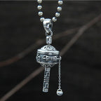 925 Sterling Silver Vajra Pendant with Six-Word Mantra Engraving