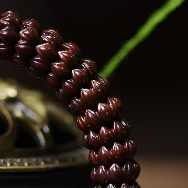 Natural Purple Gold Rat Lotus Beads Bodhi Bracelet: Buddha Beads for Good Luck