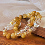 High Quality Natural Tiger's Eye Stone Bracelet Natural Citrine White Crystal Bracelet Handmade Bracelet