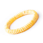 Natural gold amber and beeswax Abacus Bead Disc Spacer Bracelet