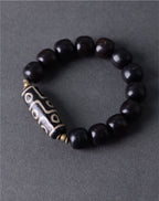 Ebony Tibetan Agate Dzi Beads Charm Bracelet