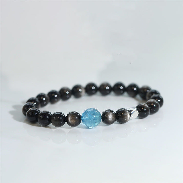 Buddha3bodhi Natural Silver Obsidian DIY Design Simple Feng Shui Bracelet