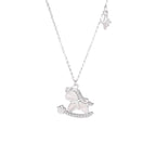 Women’s S925 Silver Starlight Cute Horse Set – Necklace, Bracelet, Earrings Niche Design Jewelry