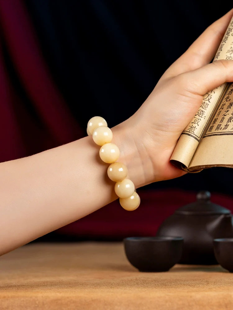 Buddha3bodhi Natural Old Camel Bone Buddha Bead Bracelet 15-16mm