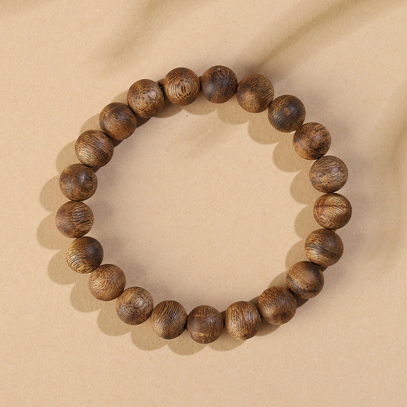 Natural Hainan Agarwood Round Bead Bracelet for Men and Women