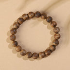 Natural Hainan Agarwood Round Bead Bracelet for Men and Women