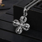 925 Sterling Silver Vajra Cross Pendant for Men & Women