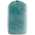 Natural A-Grade Blue Water Jadeite Wushi Plaque Pendant – Prosperity & Protection