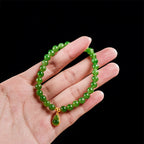 Natural A-Grade Hetian Green Jade Gourd Bracelet – Lucky Charm for Women