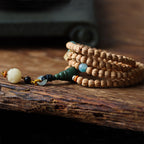 Tibetan Cypress Seed 108 Mala Beads Straight-Cut Tibetan-Style Ghost Face Bracelet