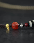 Tibetan Nine-Eyed Dzi Beads Charm Bracelet Pearl Pendant