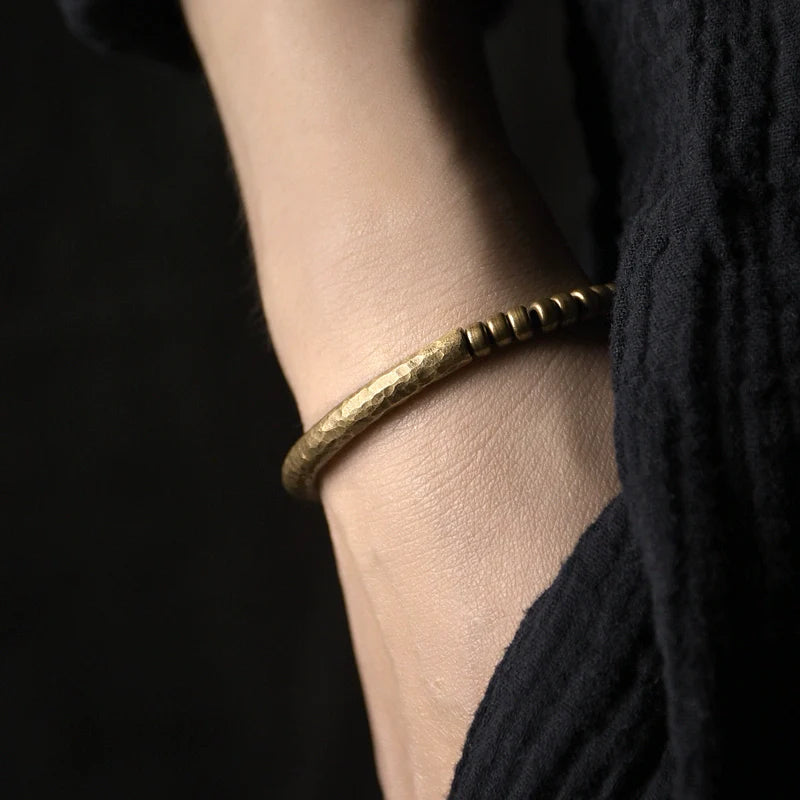 Tibetan Handmade Brass Protection Bracelet for Men and Women