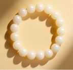 Natural White Jade Bodhi Bead Bracelet Buddhist  Beads
