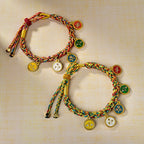 Tibetan Five Wealth Gods Blessing Bracelet – Handwoven with Green Tara Energy