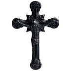 Natural A-Grade Black Jadeite Cross Pendant for Men and Women