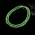 Natural Aged Hetian Green Jade Beaded Necklace Pendant for Women