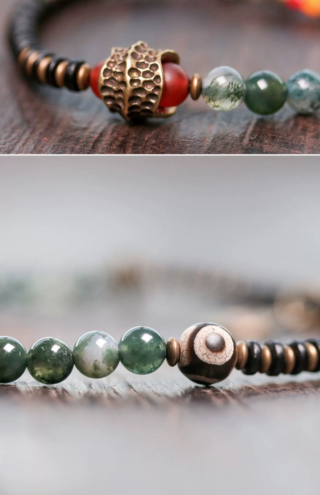 Vintage Multi-Layer Agate Bead Bracelet Buddhist Bracelet for Women