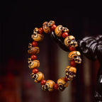 Tibetan Camel Bone Handcrafted Skulls Bracelet  – Unique Tibetan-Style Skull Bead Bracelet